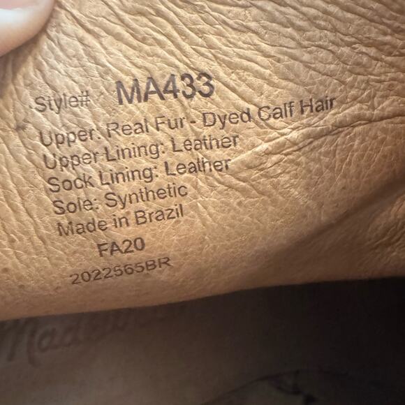 Madewell Rosie Leopard Calf Hair Ankle Boots Block Heel Women’s 7 - Picture 5 of 8